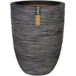 Capi Bloempot Nature Rib elegant laag 46 x 58 cm Antraciet KOFZ783