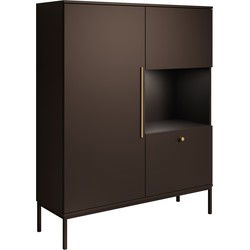 Meubella - Vitrinekast Lagos - Zwart - 120 cm