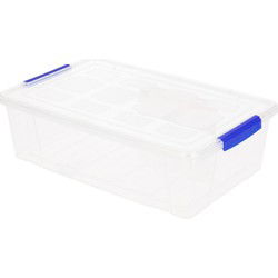 Plasticforte Opbergbox met deksel - 4x - 2L - transparant - kunststof - Opbergbox