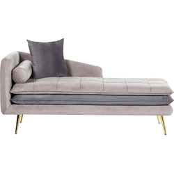 Beliani GONESSE - Chaise longue-Beige-Fluweel