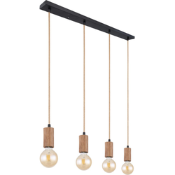 Industriële hanglamp Frida - L:100cm - E27 - Metaal - Zwart