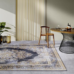 Villeroy & Boch - Binnen- En Buitenkleed - Klassiek Martha - Antraciet / Goud - 200 X 285 CM