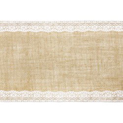 Pakket van 4x stuks Kerst thema antiek feest thema versiering jute/kanten tafellopers 28 x 275 cm - Tafellakens
