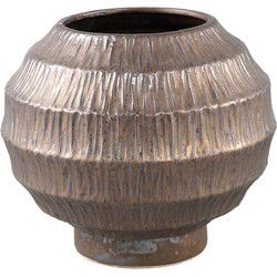 PTMD Bloempot Cherith - 28x28x26 cm - Keramiek - Brons