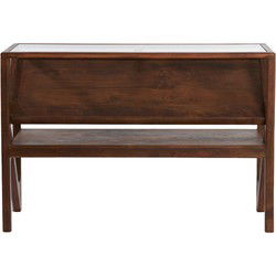 Light&living Side table 119x41x80 cm YUKI acacia hout donker bruin+glas