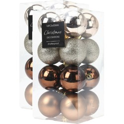 32x stuks kerstballen mix herfstkleuren kunststof 5 cm - Kerstbal