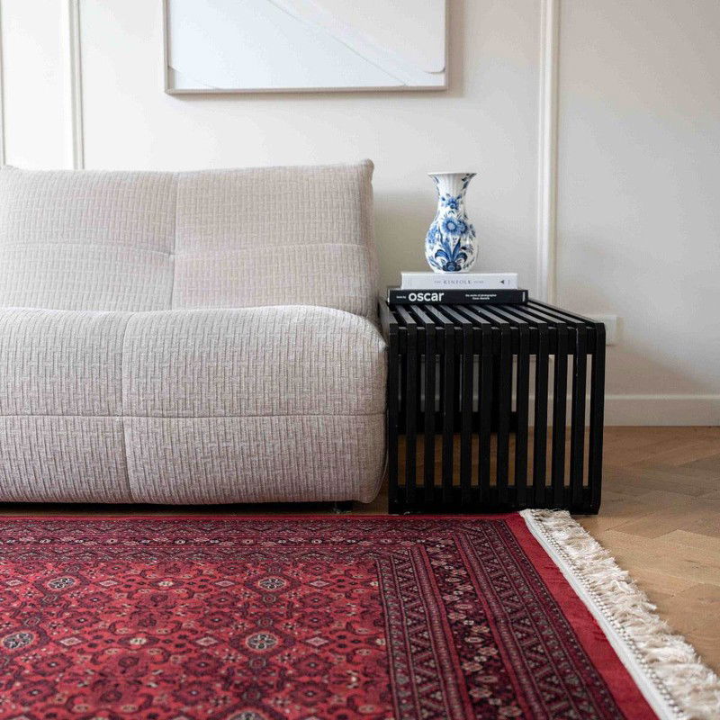 Vintage vloerkleed By Beppe rood met franjes - Viscose - 