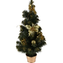 Bellatio decorations Kerstboom - kunst - met versiering - 60 cm - Kunstkerstboom