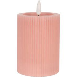 Clayre & Eef LED Kaars Ø 8x13 cm Roze Wax