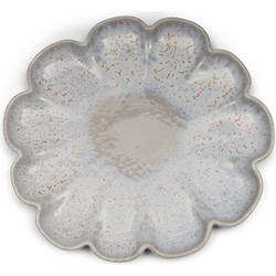 Riviera Maison Rond Bord Diep Beige porselein - Blossom serveerschaal aardewerk bloemvormig