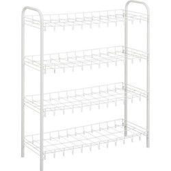 Tomado Schoenenrek 4 Etages 35x25x83.5 cm Wit