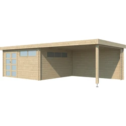 Woodlands blokhut modern met overkapping en dakisolatie, 815 x 385 cm