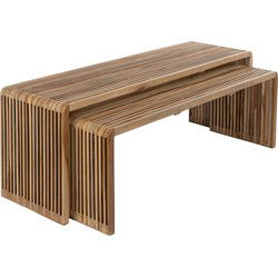 Housecraft Living Djia Salontafel Rechthoekig Teak Hout - Set van 2
