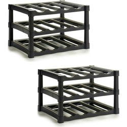 Kinvara wijnrekken - 2x - kunststof - 24 flessen 39 x 30 x 28 cm - Wijnrekken