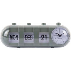 Karlsson - Wekker Retro Tube Calendar Flip - Jungle groen