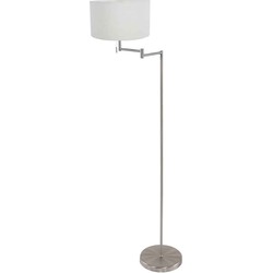 Mexlite - vloerlamp - Bella - staal - linnen metaal - Ø 45cm - E27 - 3878ST