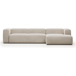 Kave Home - 4-zitsbank Blok beige met chaise longue rechts 330 cm