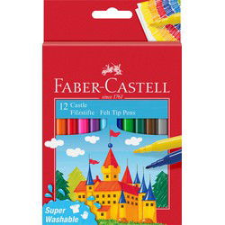 Faber Castell FC-554201 Viltstift 12 Stuks Uitwasbaar Karton Etui