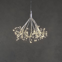 Luca Lighting Kerstverlichting Paardenbloem met 100 Klassiek Witte LED Lampjes - Ø50 cm - Zilver