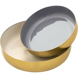 SVJ Schaal - 22x22x4 cm - Metaal - Goud - Set van 2