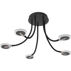 Steinhauer plafonniere Turound - zwart - metaal - 91,5 cm - ingebouwde LED-module - 3375ZW