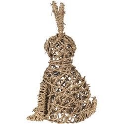 Clayre & Eef Beeld Konijn 20x15x36 cm Bruin Zeegras Woonaccessoires