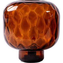 PTMD Santana Ronde Tafellamp - H20,5 x Ø20,5 cm - LED - Glas - Bruin