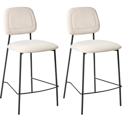 Beliani DUETTE - Barkruk-Beige-Fluweel