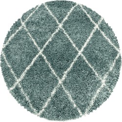 Tapijtenloods Harmony Soft Shaggy Rond Hoogpolig Vloerkleed Blauw / Turquoise- 160 CM ROND