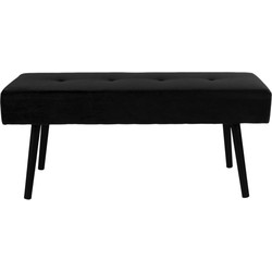 Skiby - Bench in  black velvet with black legs HN1207