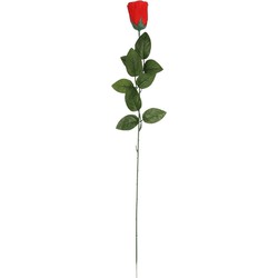 Nep planten rode Rosa roos kunstbloemen 60 cm decoratie - Kunstbloemen