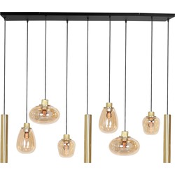 Industriële Hanglamp Stella Messing 9-lichts