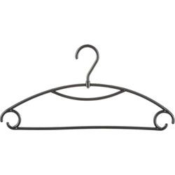 5Five Kledinghangers - 8x stuks - kunststof - zwart - 40 x 20 cm - Kledinghangers