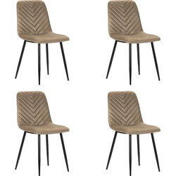 PoleWolf - Sunset chair - Velvet - Sand White - Set of 4