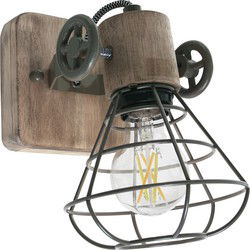 Anne Lighting - spot - Guersey - groen - hout metaal - opbouwspot - E27 - 1578G