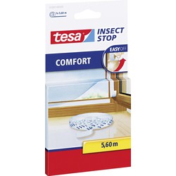 Tesa klittenbandrol - 2x - wit - 9,5 mm x 5,6 m - voor raamhorren - Deurhorren