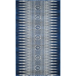 Safavieh Transitional Indoor Woven Area Rug, Evoke Collection, EVK226, in Royal & Ivory, 91 X 152 cm