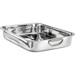 Decopatent® Braadslede  - Inhoud: 4.2 Liter - Edelstaal - Ovenschaal - Braadpan - Braadslee Voor Ovengerechten - Afm 37 x 28 x 8 Cm - Zilver