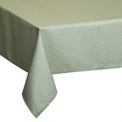 Tafelkleed rechthoekig 240 x 140 cm salie groen met print polyester - Tafellakens