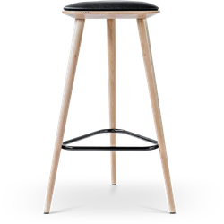 Finn houten barkruk whitewash met zitkussen - 78 cm
