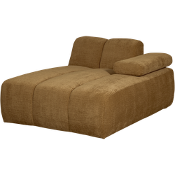 WOOOD Mojo Chaise Longue Elementenbank Rechts - Ribstof - Honing Geel