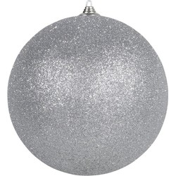 Othmar Decorations Kerstbal - zilver - D25 cm - kunststof - glitter - Kerstbal