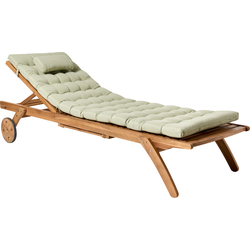 Beliani CESANA PREMIUM - Tuinligstoel-Lichte houtkleur-Acaciahout