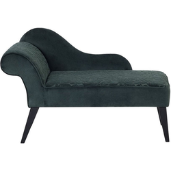 Beliani BIARRITZ - Chaise longue-Groen-Fluweel