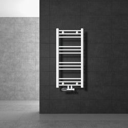 Badkamer radiator middenaansluiting 400x800 mm wit recht met wandaansluitset LuxeBath