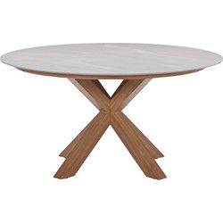 Lowland tafel - Ø150 cm - light teaklook - Centostone Napoli sand
