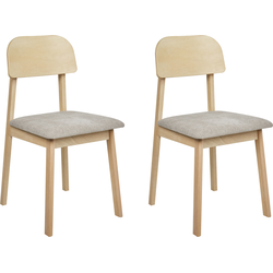 Beliani SCANDIA - Eetkamerstoel-Lichte houtkleur-Rubberhout