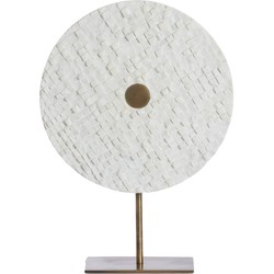 Light&living Ornament op voet 35x12x50 cm YVO marmer wit+antiek brons