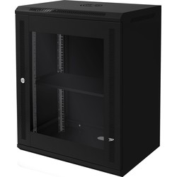 Netwerkkast 15 U 19 inch zwart 600 x 770 x 450 mm volledig gemonteerd Draagvermogen 60 kg