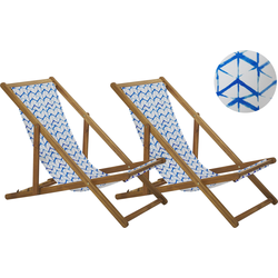 ANZIO  - Strandstoel set van 2 - Blauw - Polyester